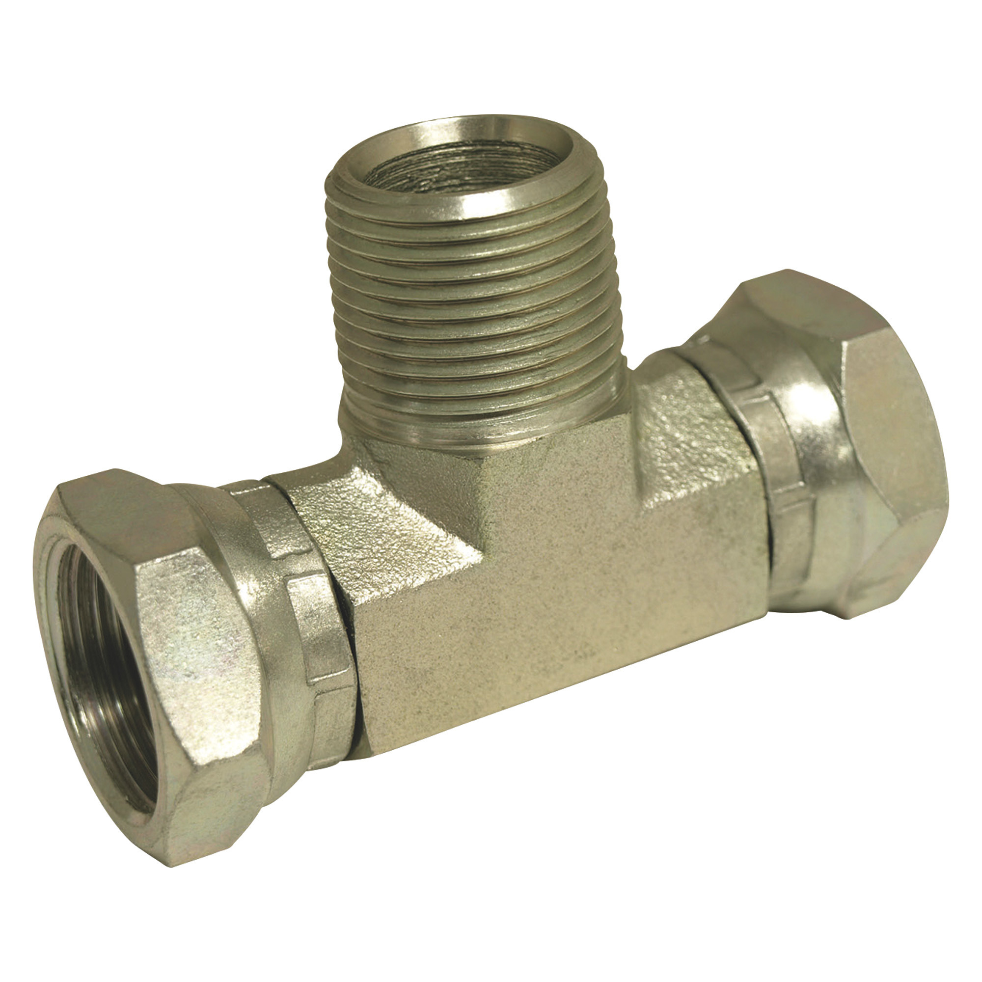 Apache TEE Swivel Adapter 1/2in.Male NPT X 1/2in. Female NPTS x 1/2in. Female NPTS